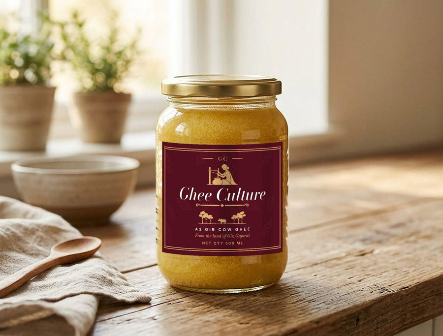 500 ml jar of Ghee Culture A2 Gir cow ghee